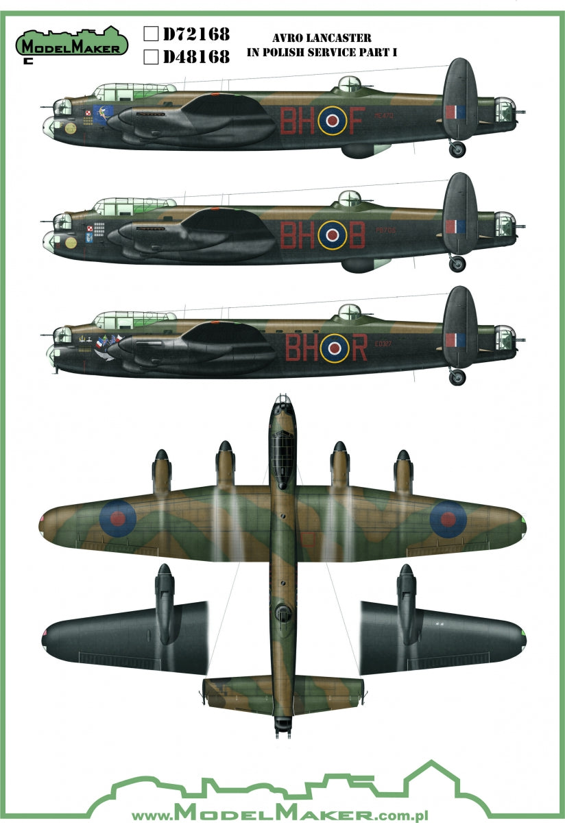 Model Maker Decals MD48168 1:48 Avro Lancaster in Polish service part I