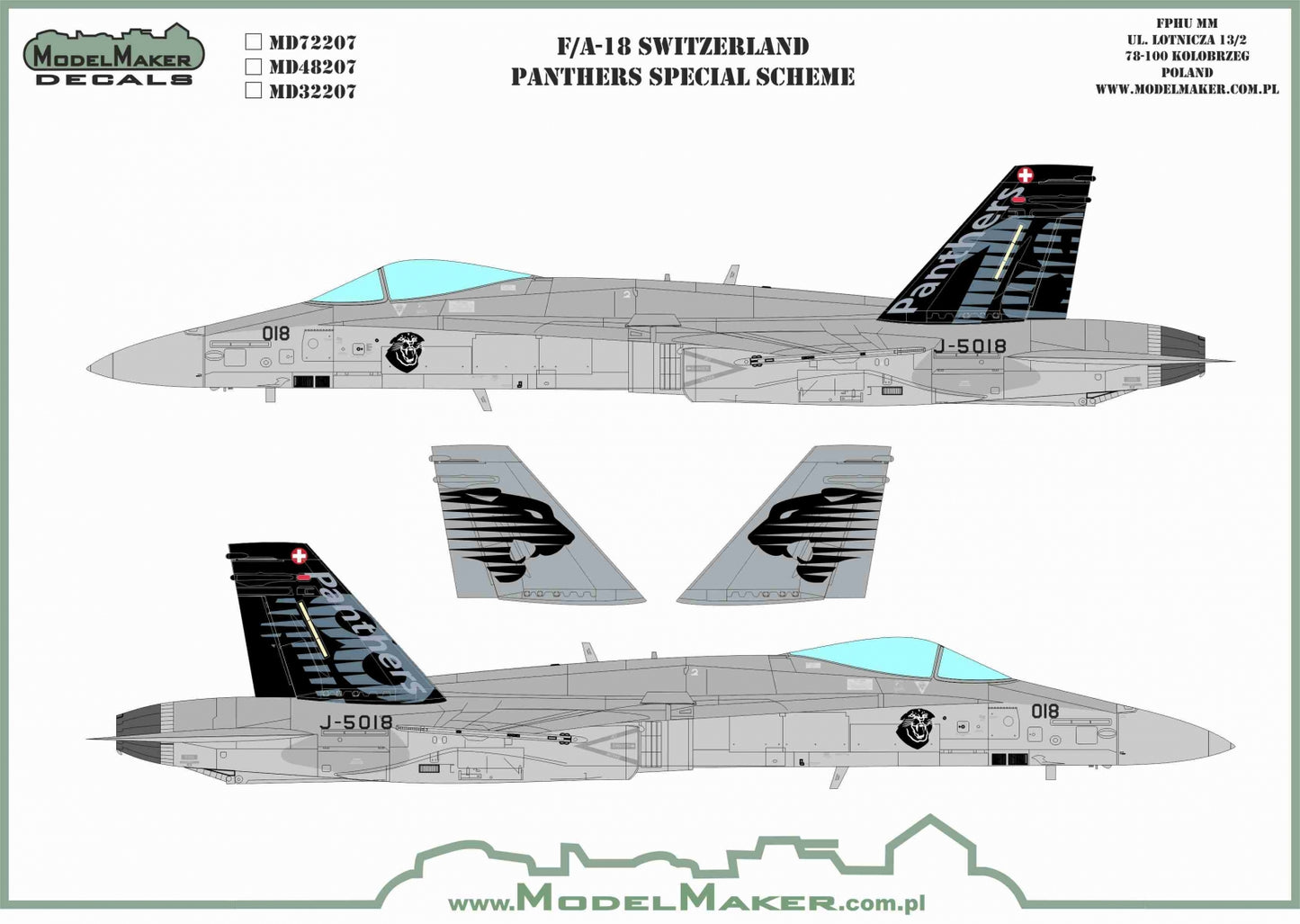 Model Maker MD48207 Swiss F/A-18C Panthers Special Scheme 1:48