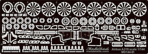 Metallic Details MDMD14401 1:144 Airbus A319 detailing set for aircraft