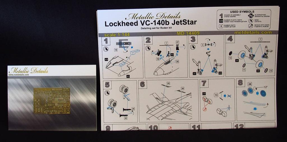 Metallic Details MDMD14409 1:144 Lockheed VC-140B Jetstar