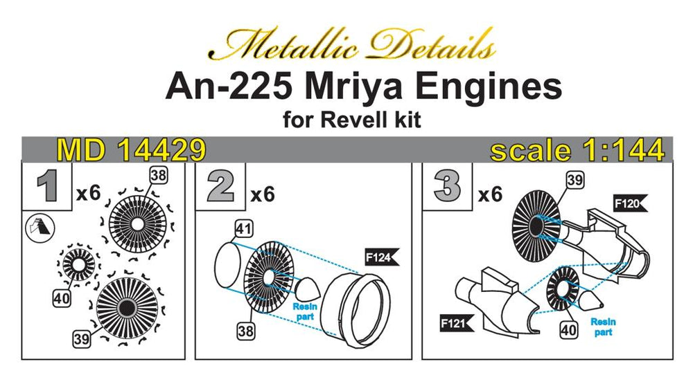 Metallic Details MDMD14429 1:144 Antonov An-225 Mrija Engine fan details