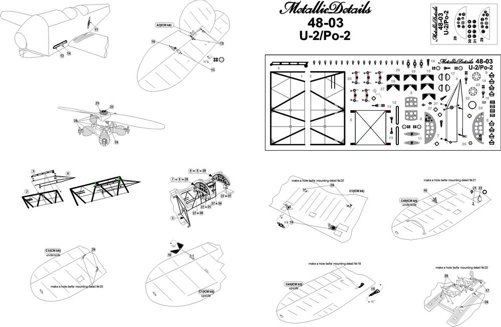 Metallic Details MDMD4803 1:48 Polikarpov U-2/Po-2