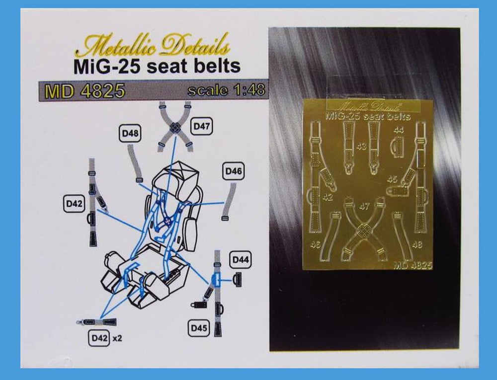 Metallic Details MDMD4825 Mikoyan MiG-25 Seatbelts Detail 1:48