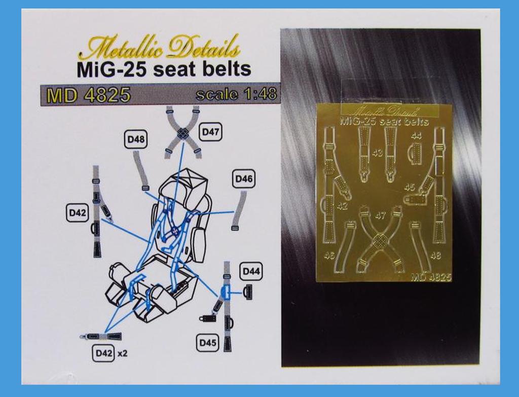 Metallic Details MDMD4825 Mikoyan MiG-25 Seatbelts Detail 1:48