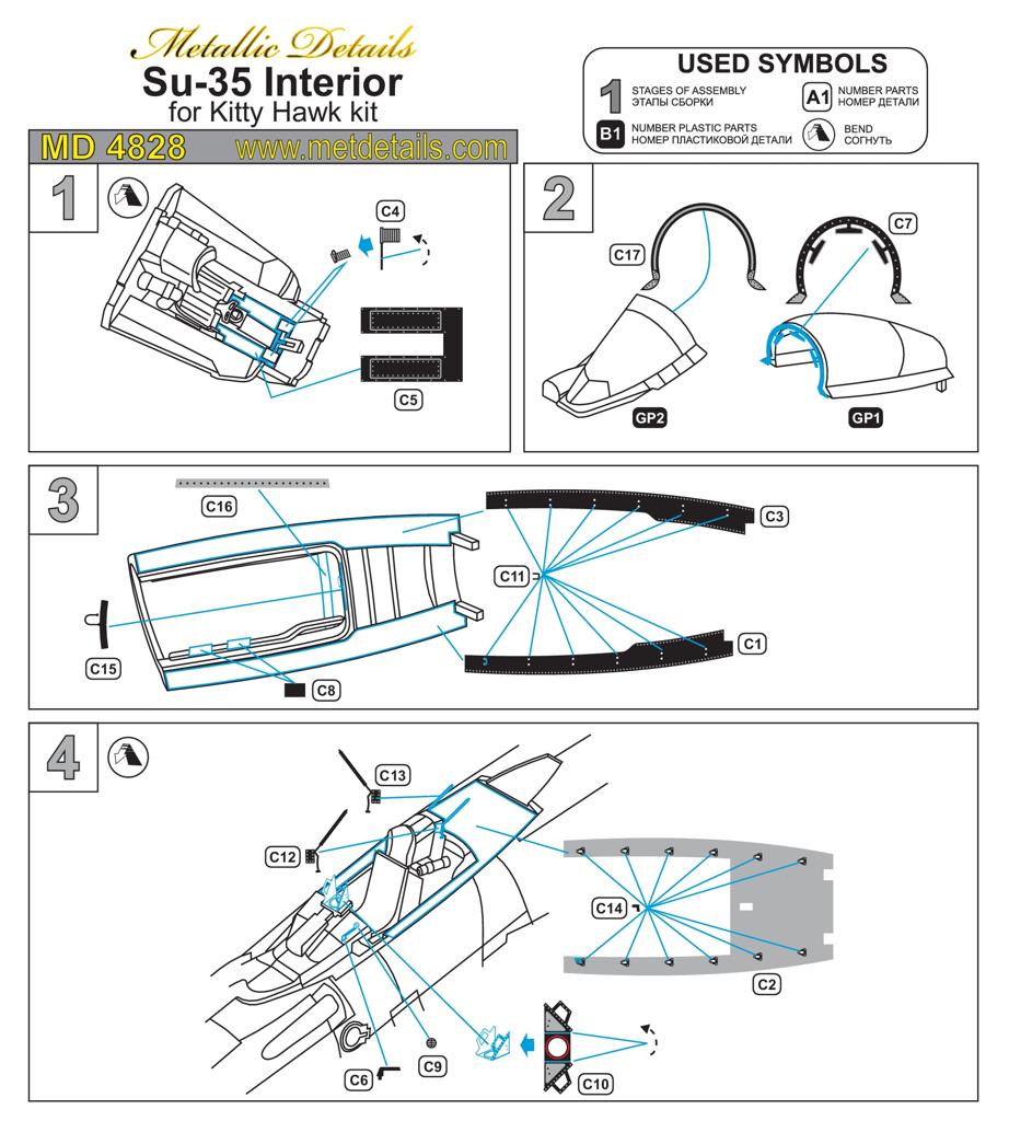 Metallic Details MDMD4828 1:48 Sukhoi Su-35 Flanker-E interior