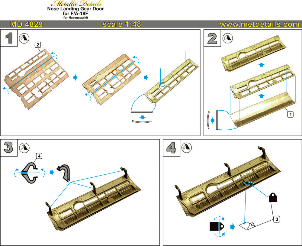 Metallic Details MDMD4829 F/A-18F Super Hornet Nose Gear Door 1:48
