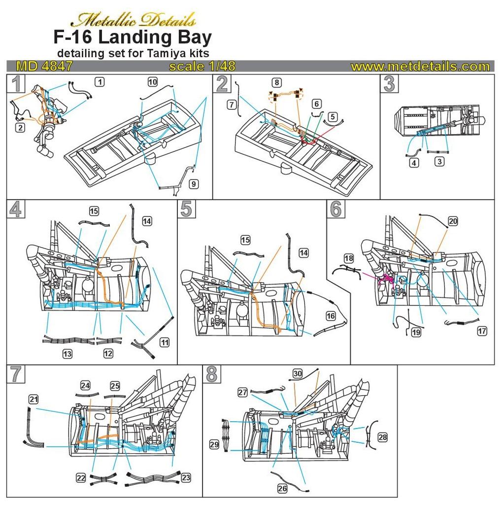 Metallic Details MDMD4847 1:48 Lockheed-Martin F-16C Fighting Falcon Landing bay