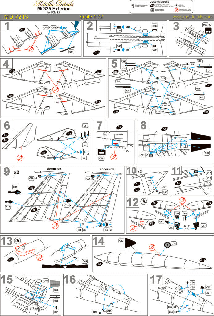 Metallic Details MDMD7213 1:72 Mikoyan MiG-25 exterior