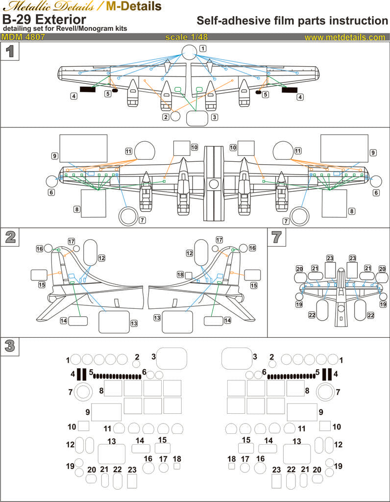 Metallic Details MDMDM4807 1:48 Boeing B-29 Superfortress exterior