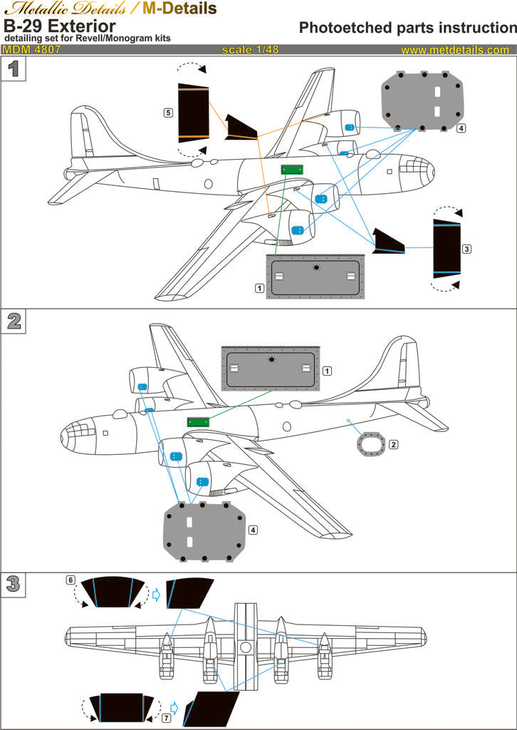 Metallic Details MDMDM4807 1:48 Boeing B-29 Superfortress exterior