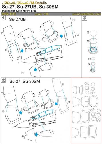 Metallic Details MDMDM4815 1:48 Sukhoi Su-27/Su-27UB/Su-30SM Masks