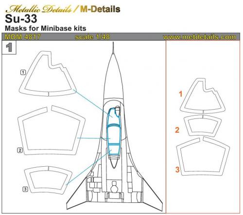 Metallic Details MDMDM4817 1:48 Sukhoi Su-33 Masks