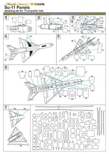 Metallic Details MDMDM4821 1:48 Sukhoi Su-11 Panels