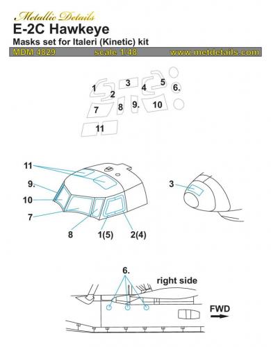 Metallic Details MDMDM4829 1:48 Grumman E-2C Hawkeye