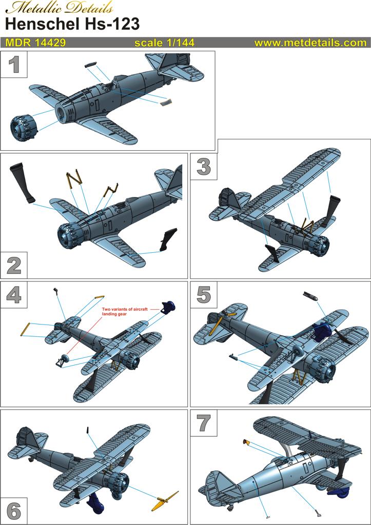 Metallic Details MDMDR14429 1:144 Henschel Hs-123