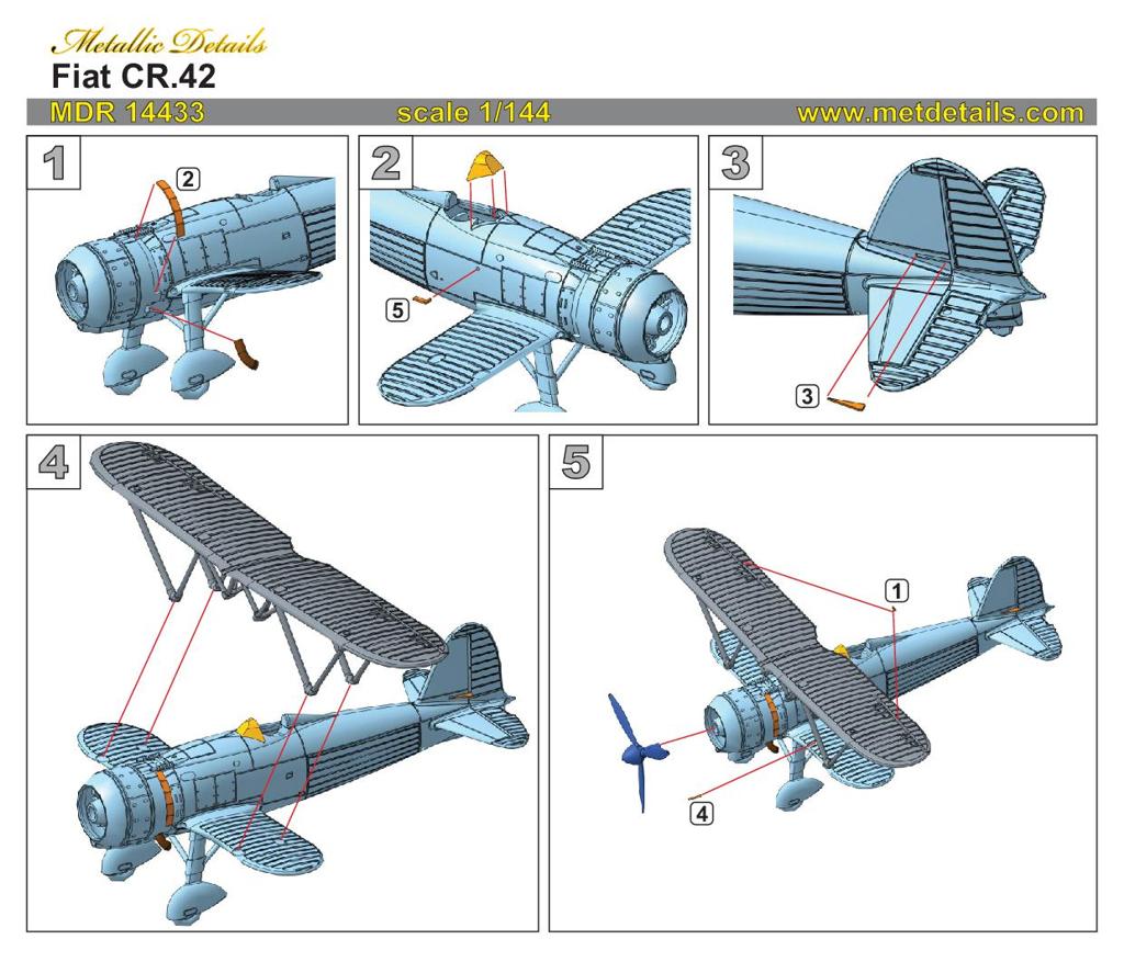 Metallic Details MDMDR14433 1:144 Fiat CR.42
