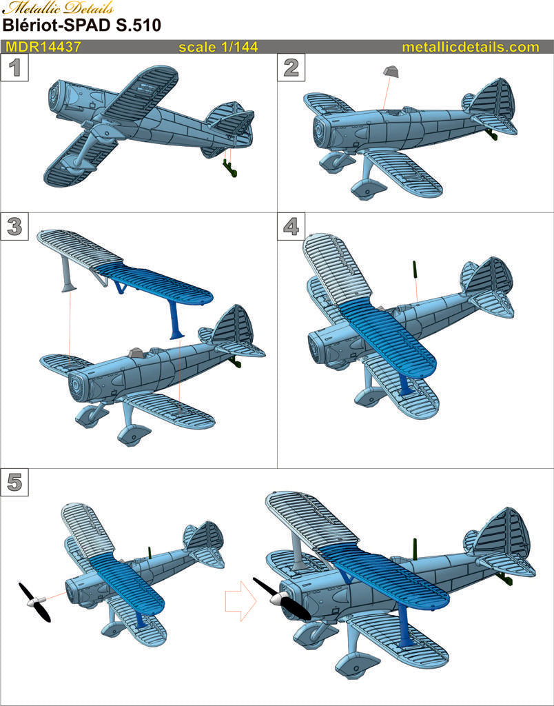 Metallic Details MDMDR14437 1:144 Bleriot-SPAD S.510
