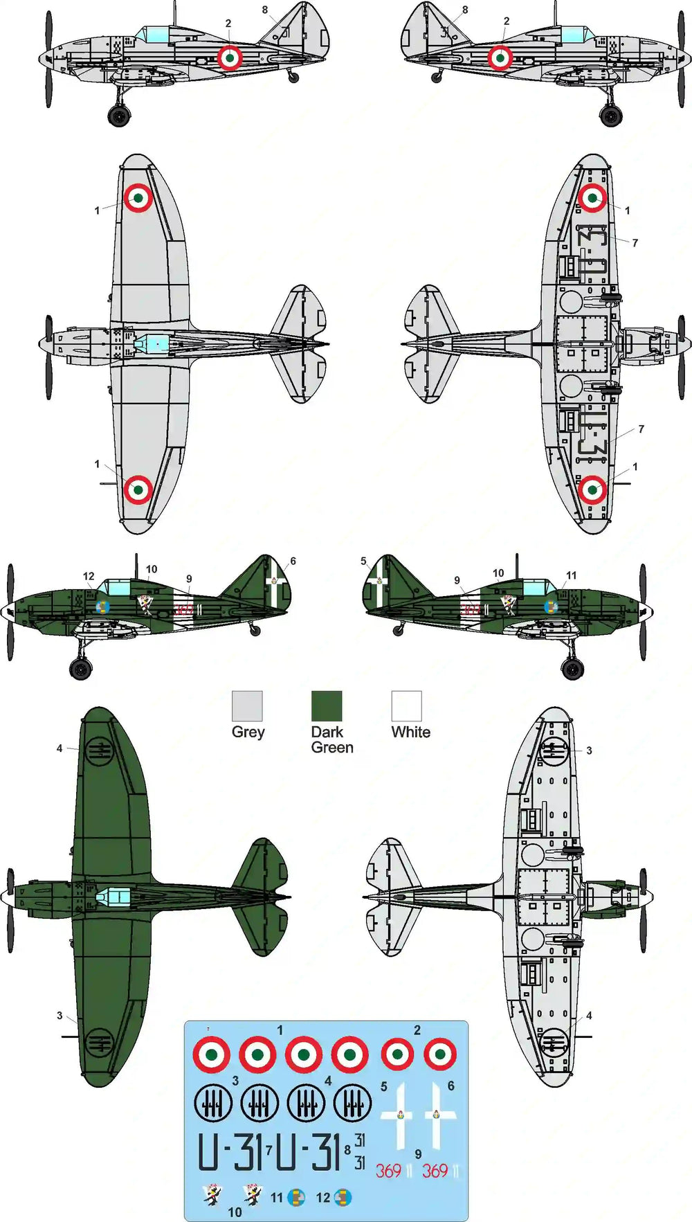 Metallic Details MDMDR14442 1:144 Reggiane Re.2001