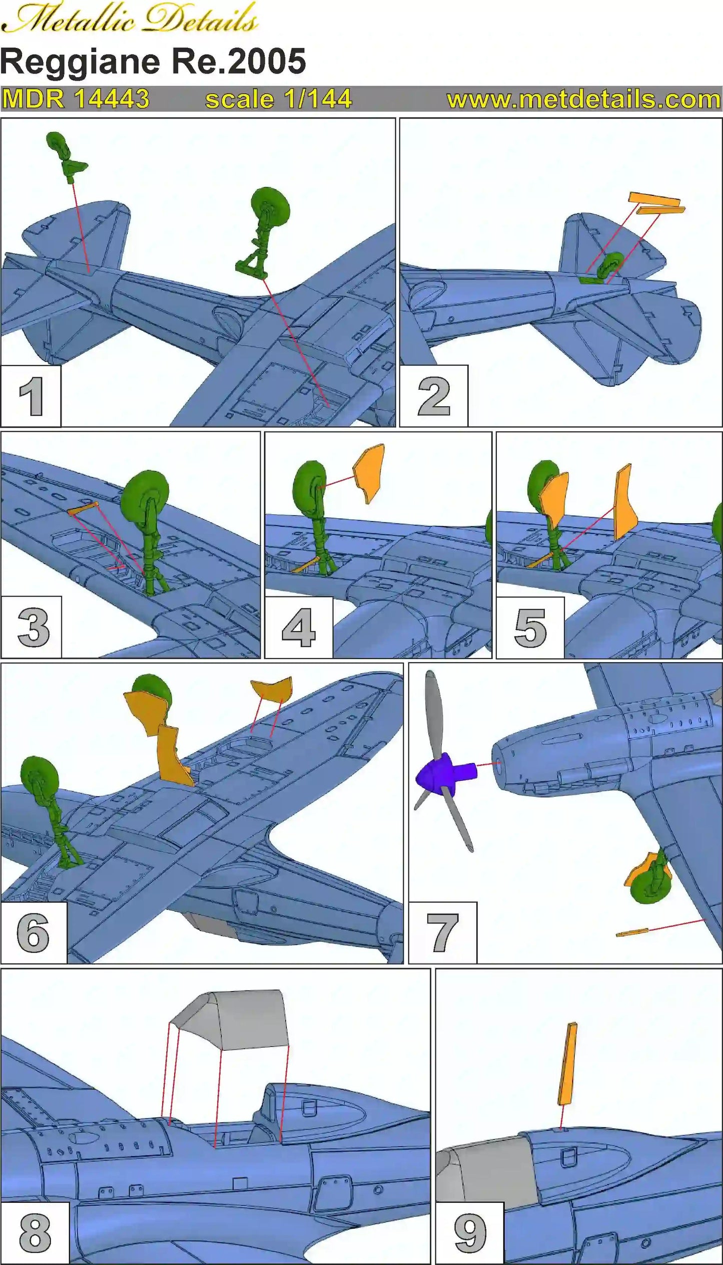 Metallic Details MDMDR14443 1:144 Reggiane Re.2005