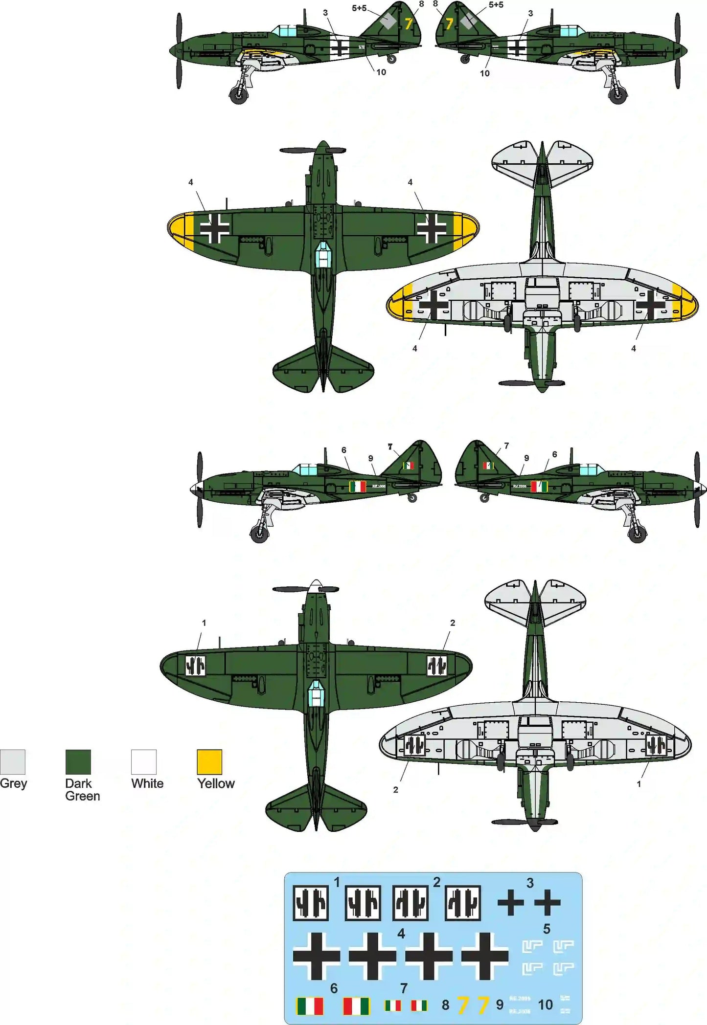 Metallic Details MDMDR14443 1:144 Reggiane Re.2005