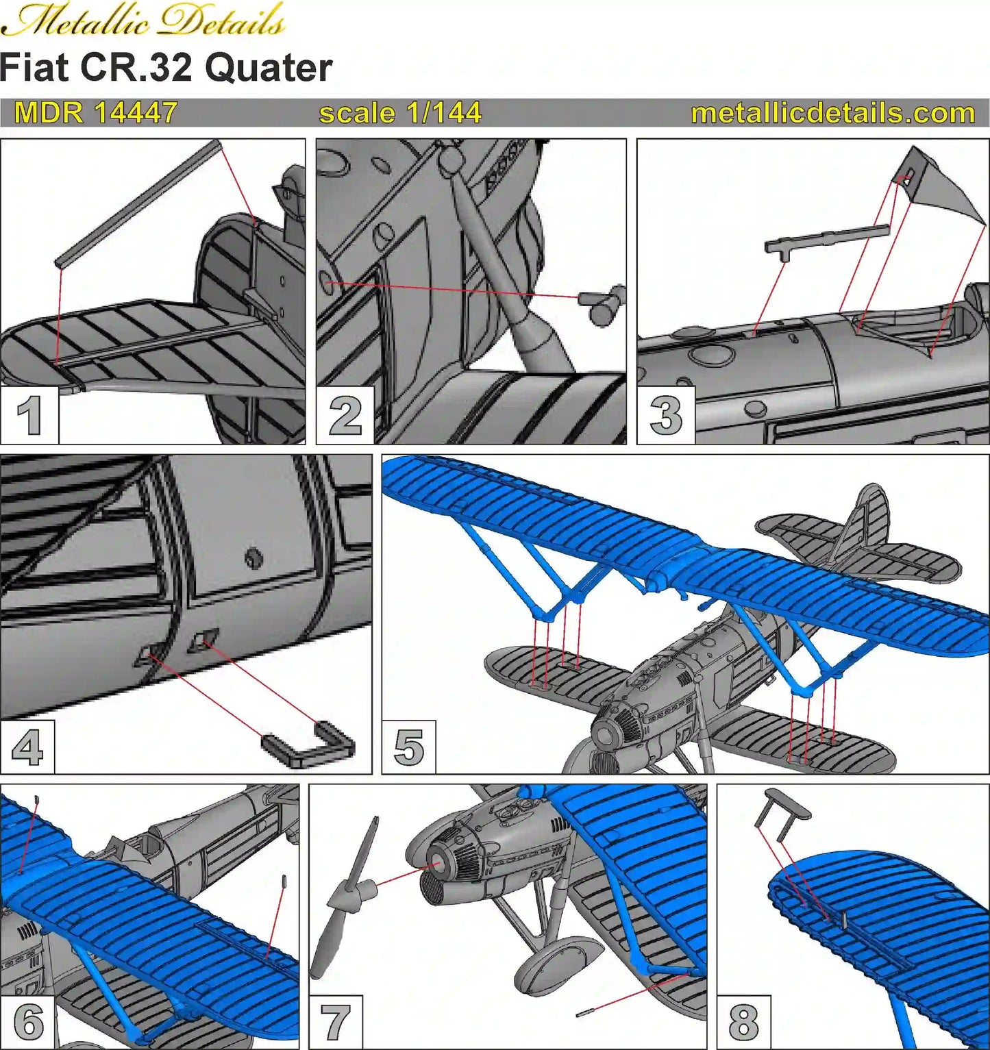Metallic Details MDMDR14447 1:144 Fiat CR.32