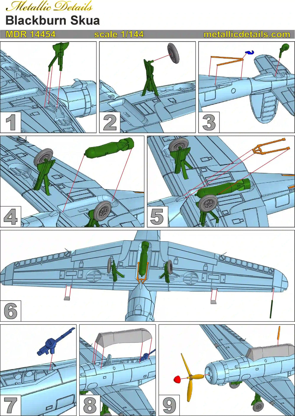Metallic Details MDMDR14454 1:144 Blackburn Skua