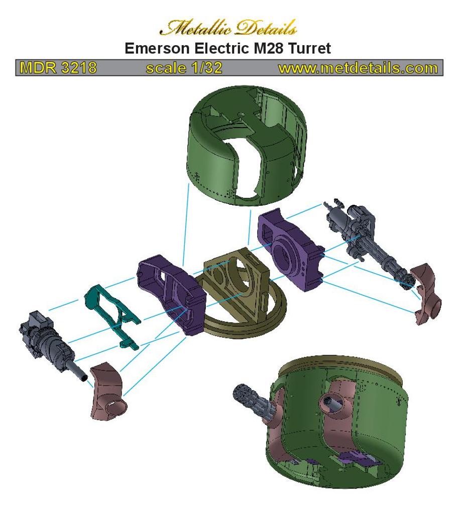 Metallic Details MDMDR3218 1:32 Emerson Electric M28 Turret