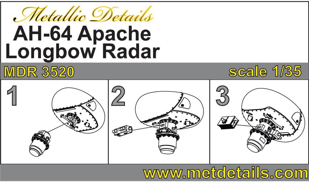 Metallic Details MDMDR3520 1:35 Bell/Boeing AH-64A Apache LongBow Radar