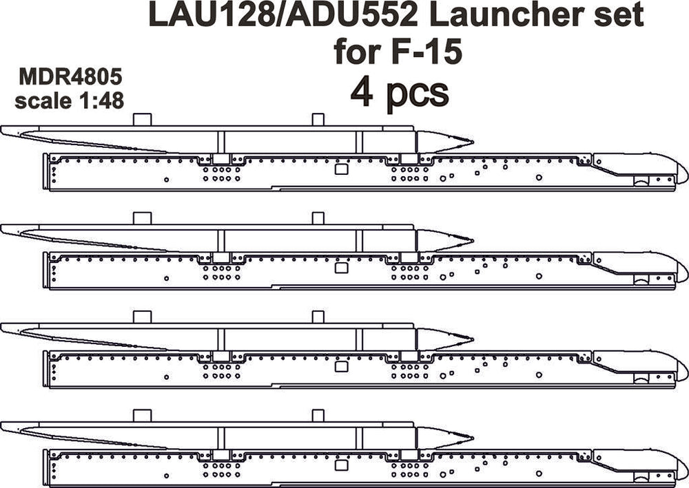 Metallic Details MDMDR4805 1:48 LAU-128/ADU-552 Launcher set for F-15 Eagle