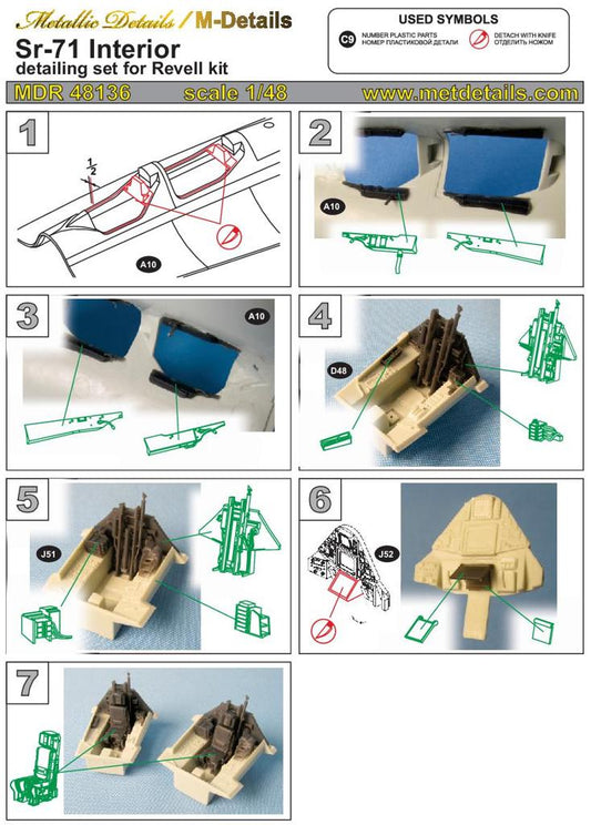Metallic Details MDMDR48136 1:48 Lockheed SR-71 Blackbird interior incl. seats