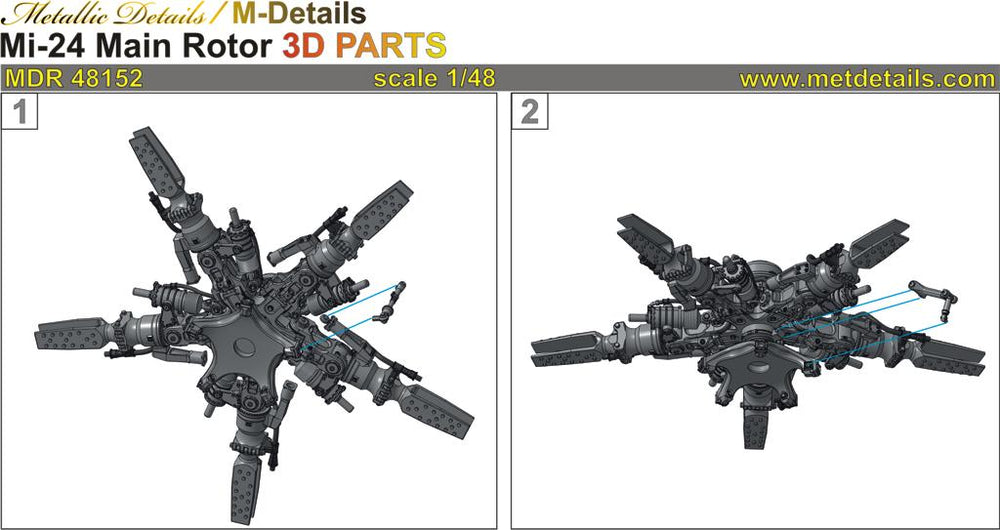 Metallic Details MDMDR48152 1:48 Mil Mi-24 Main rotor