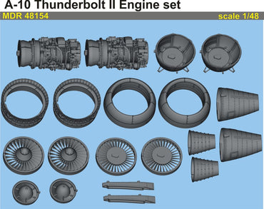 Metallic Details MDMDR48154 A-10 Thunderbolt II Engine Set 1:48