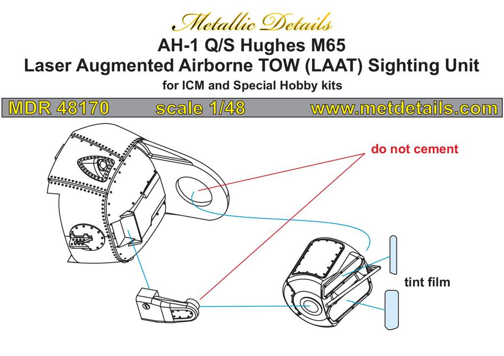 Metallic Details MDMDR48170 1:48 Bell AH-1Q/S Cobra Hughes M65 Sighting Unit