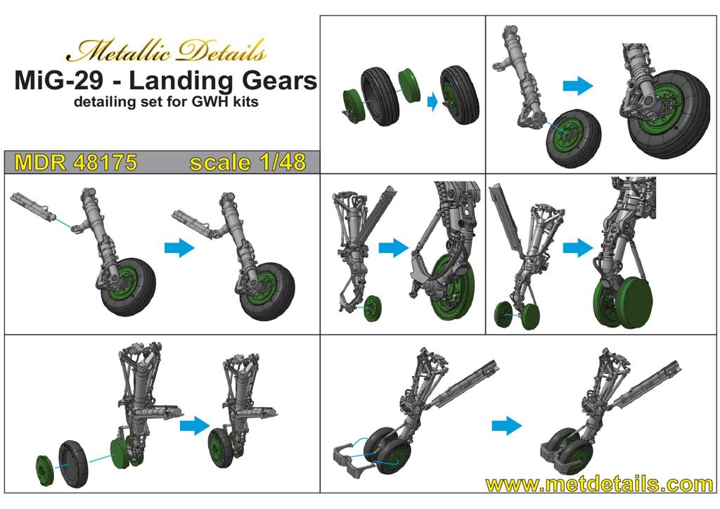 Metallic Details MDMDR48175 1:48 Mikoyan MiG-29 Landing gears