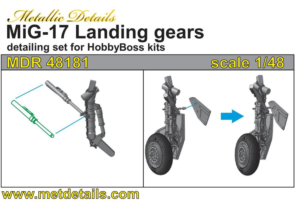 Metallic Details MDMDR48181 1:48 Mikoyan MiG-17 landing gears