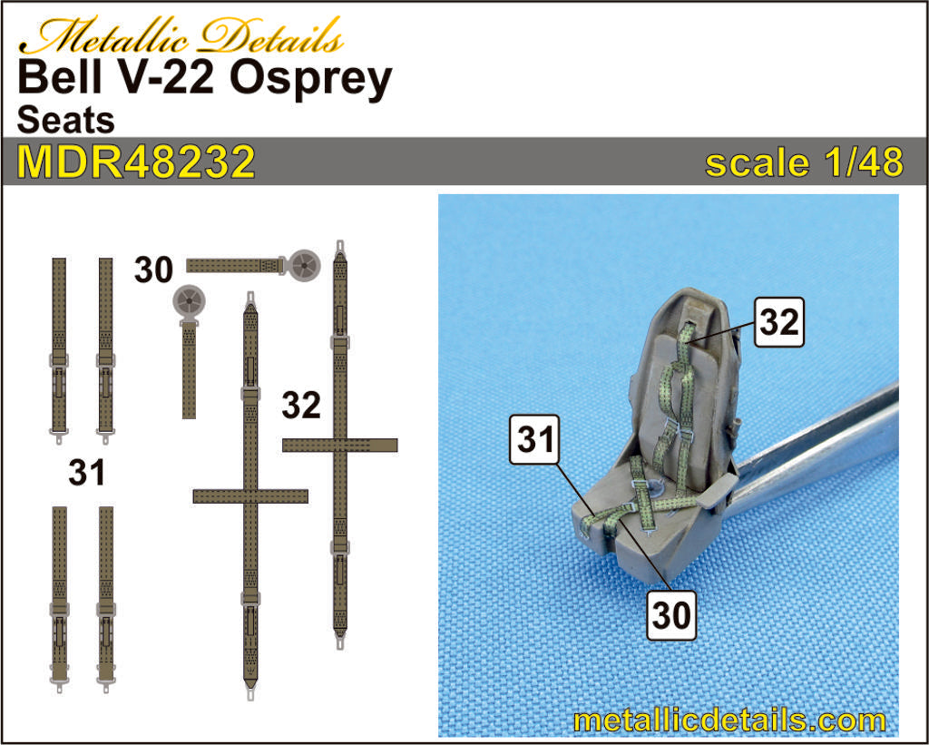 Metallic Details MDMDR48232 1:48 Bell V-22 Osprey seats