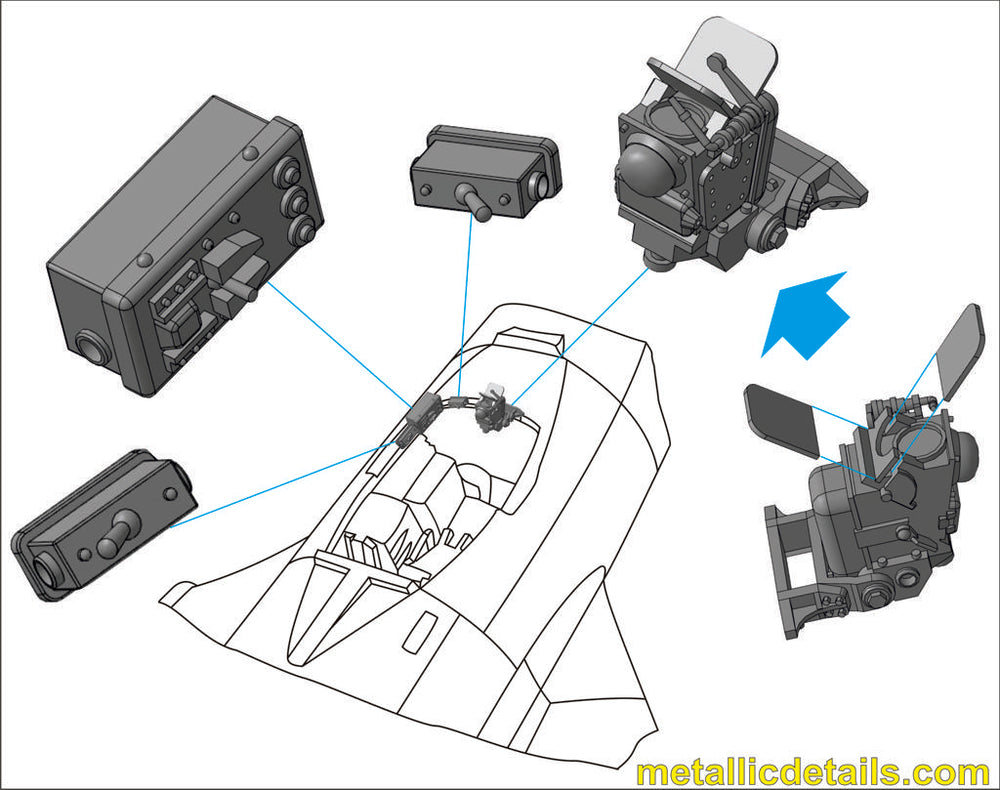 Metallic Details MDMDR48235 1:48 ASP-3N sight for Mikoyan MiG-15, MiG-17, La-15