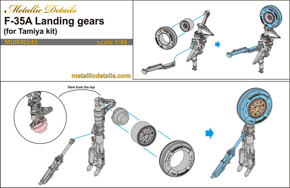 Metallic Details MDMDR48245 1:48 F-35A Lightning II landing gears