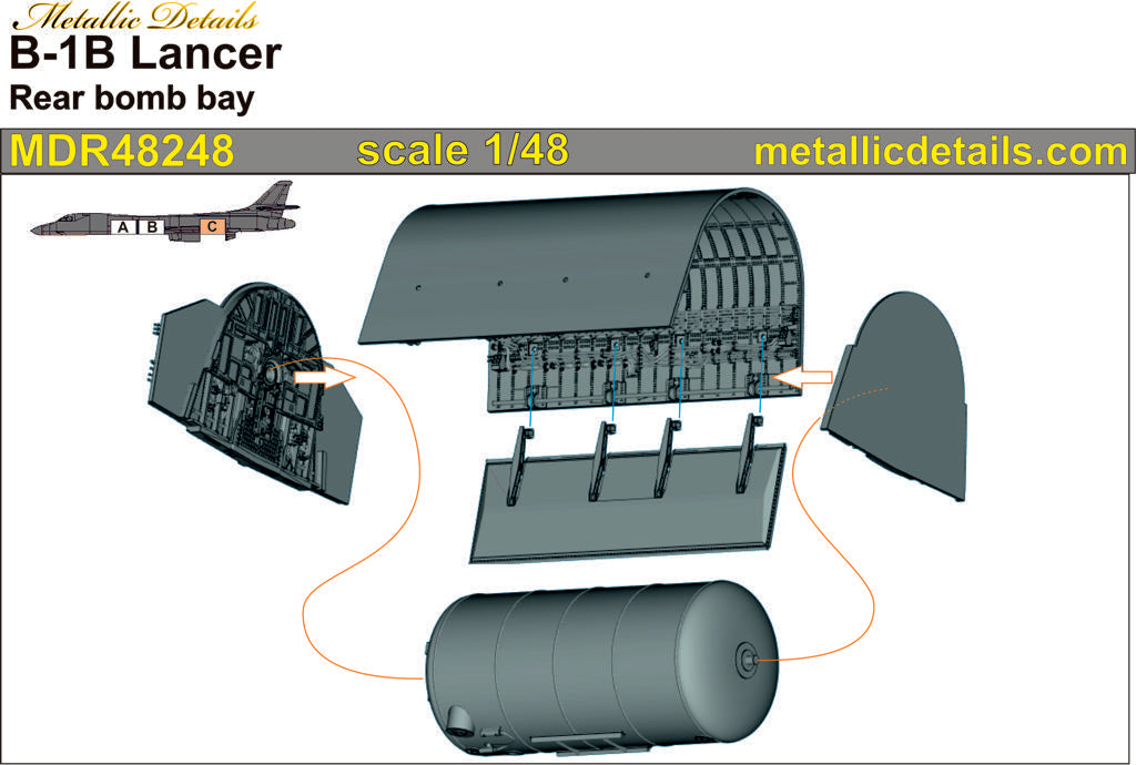Metallic Details MDMDR48248 1:48 Rockwell B-1B Lancer rear Bomb bay