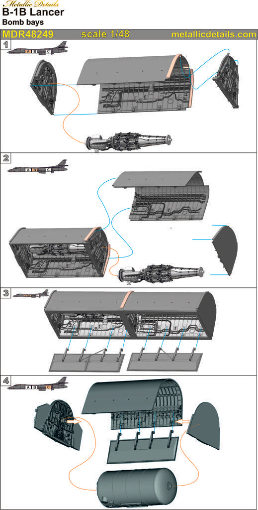 Metallic Details MDMDR48249 1:48 Rockwell B-1B Lancer bomb bays