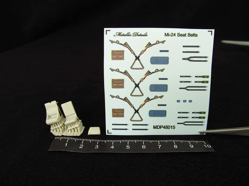 Metallic Details MDMDR48260 1:48 Mil Mi-24D seats x 3 with seatbelts