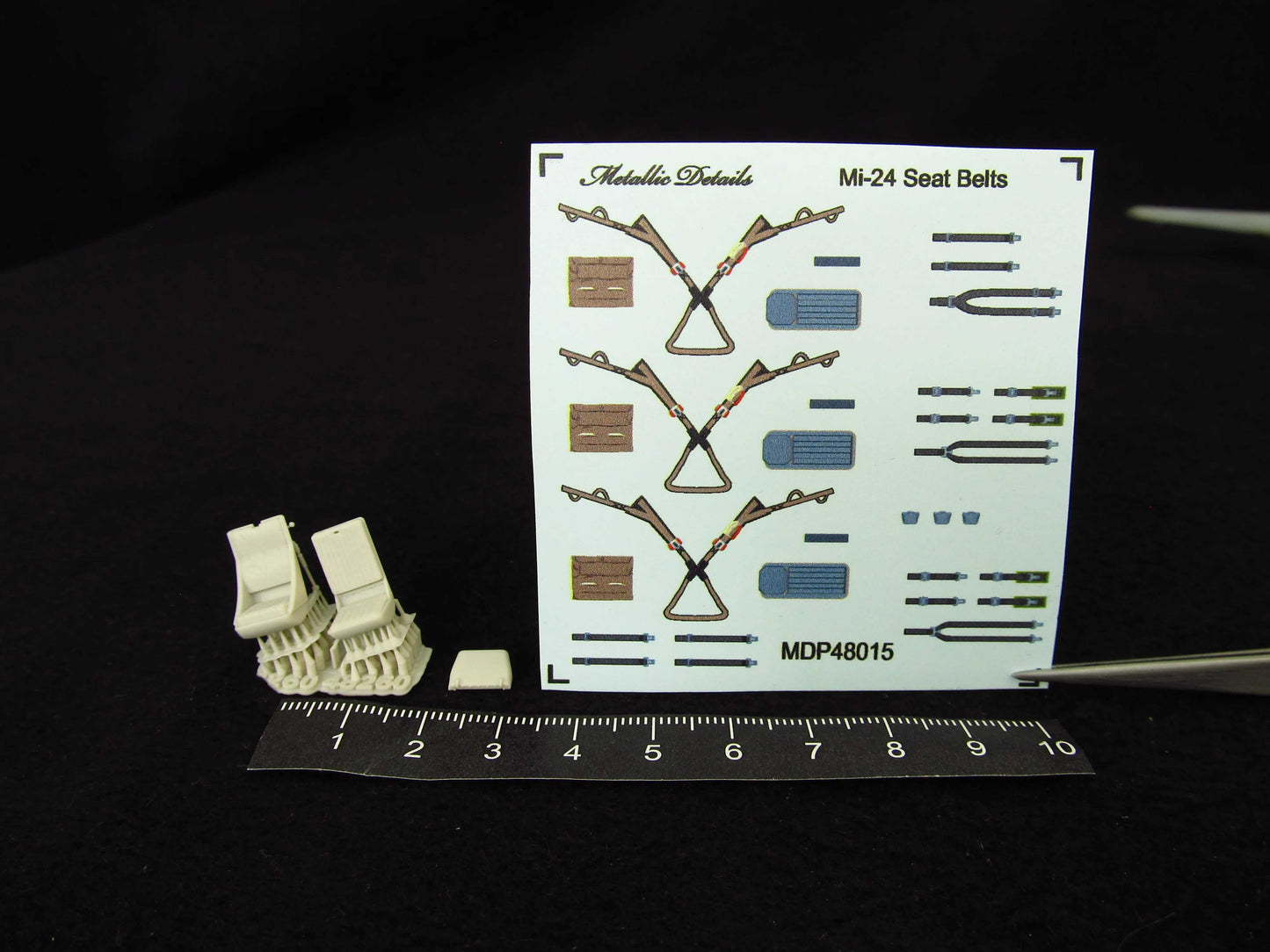 Metallic Details MDMDR48260 1:48 Mil Mi-24D seats x 3 with seatbelts