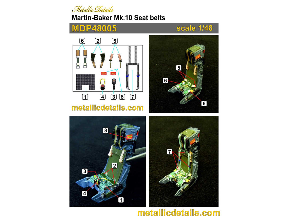 Metallic Details MDMDR48261 Rafale Ejection Seats x2 1:48