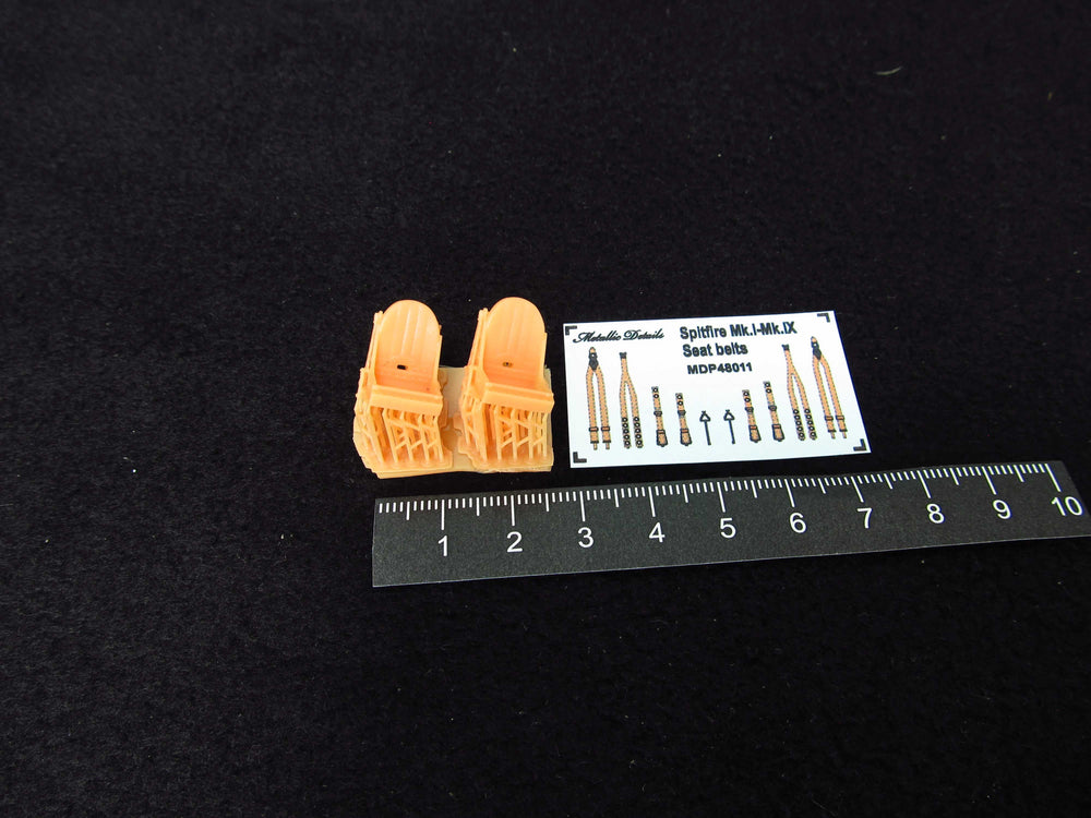 Metallic Details MDMDR48262 1:48 Supermarine Spitfire seats x 2 with seatbelts