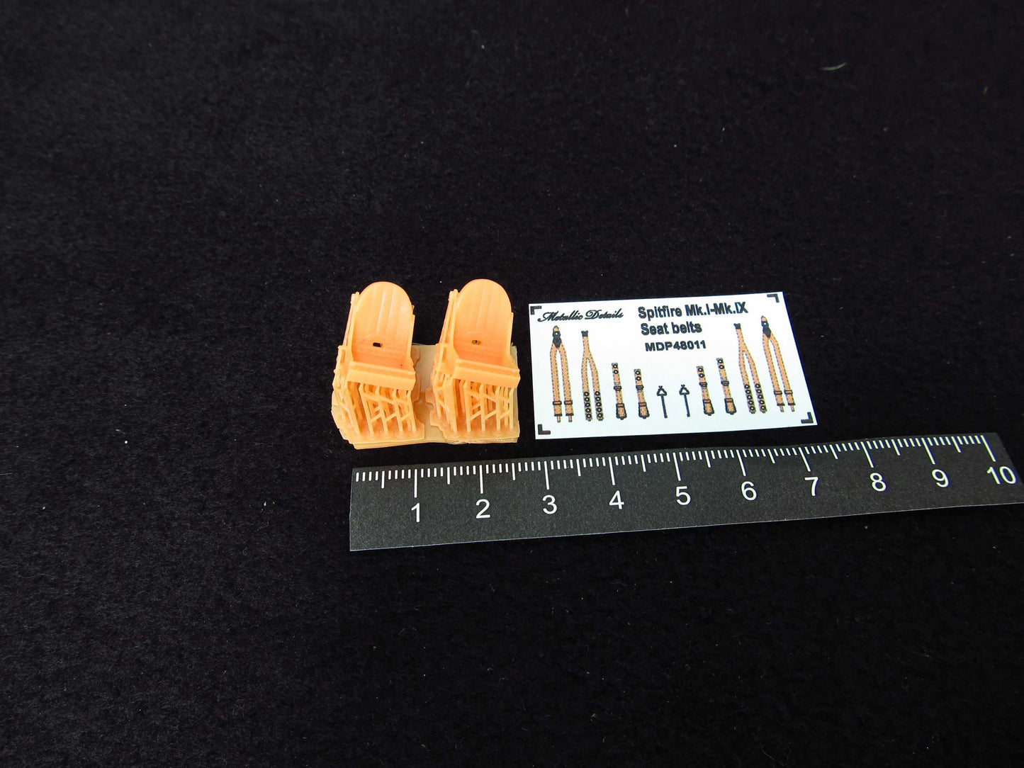 Metallic Details MDMDR48262 1:48 Supermarine Spitfire seats x 2 with seatbelts