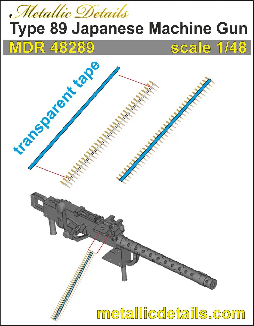 Metallic Details MDMDR48289 1:48 Type 89 Japanese Machine Gun