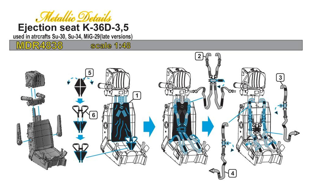 Metallic Details MDMDR4838 K-36D-3.5 Seats x2 Su-34/35/MiG-29 1:48