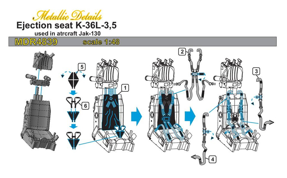 Metallic Details MDMDR4839 K-36L-3.5 Ejection Seats x2 Yak-130 1:48