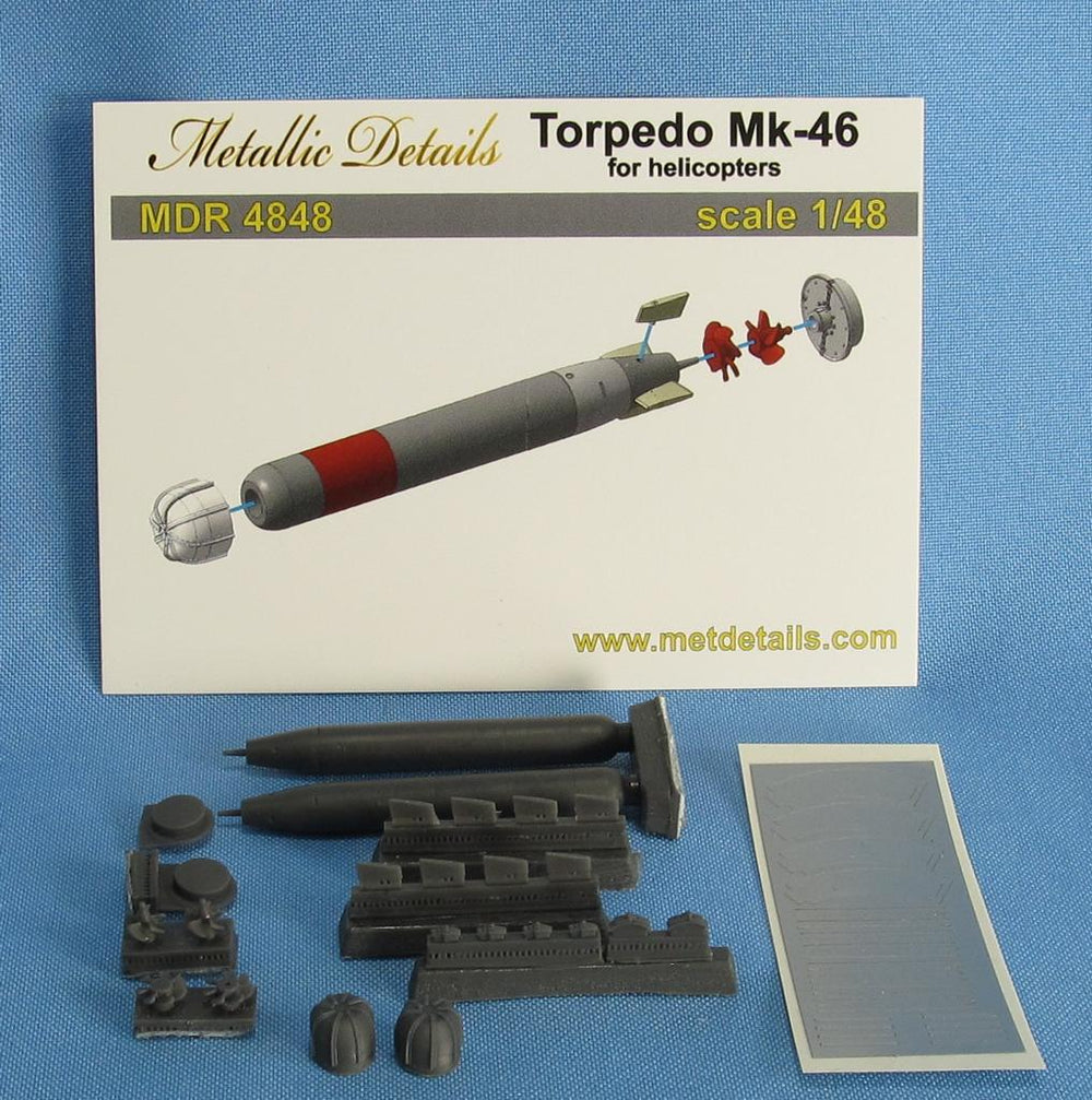 Metallic Details MDMDR4848 1:48 Torpedo Mk.46 for helicopters x 2