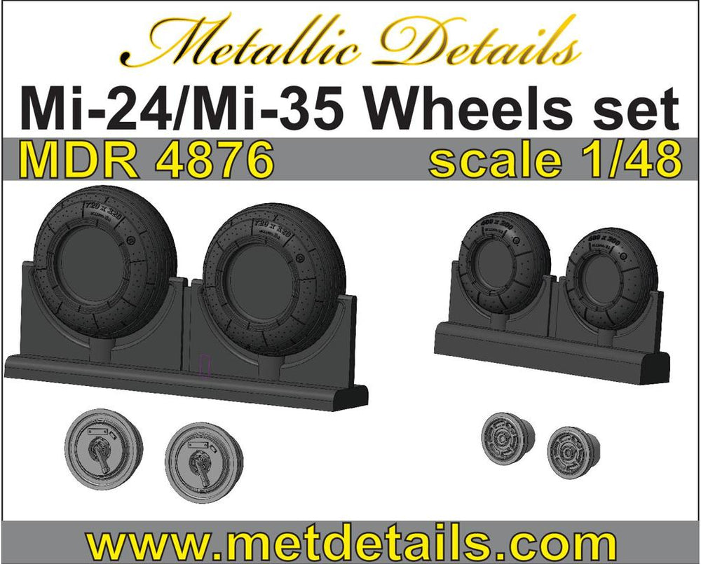 Metallic Details MDMDR4876 1:48 Mil Mi-24V/VP/Mi-35M Hind wheels